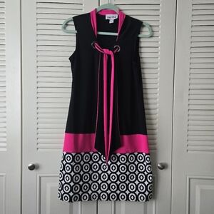 Joseph Ribkoff Tunic Dress Pink & Black Size 8 #113
